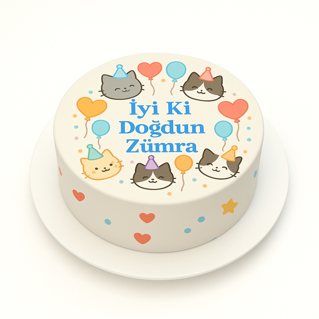 Kişiye Özel Kedili Pasta