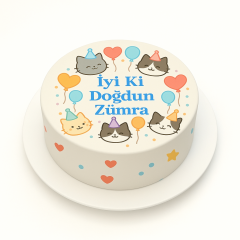 Kişiye Özel Kedili Pasta