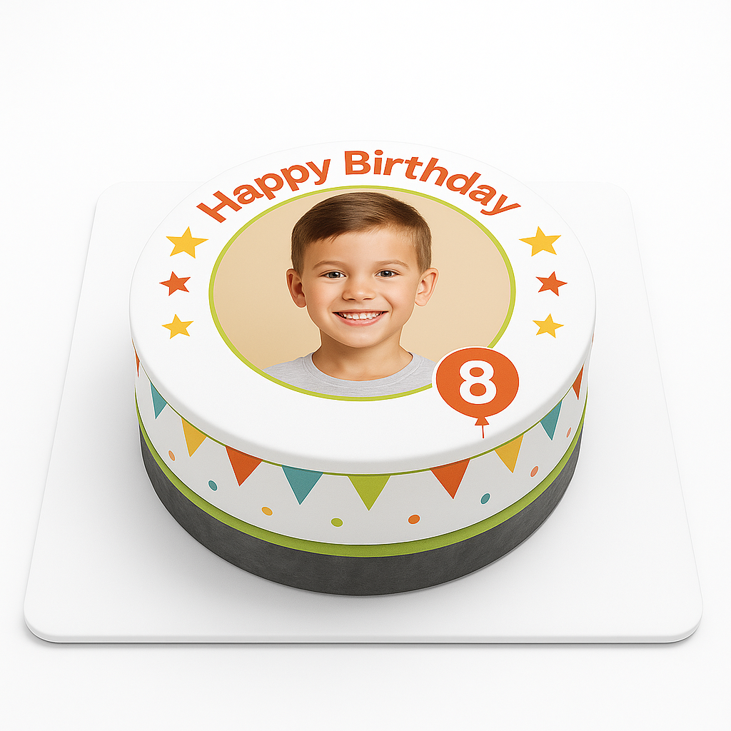 Kişiye Özel Bayraklı Resimli Pasta