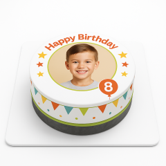 Kişiye Özel Bayraklı Resimli Pasta