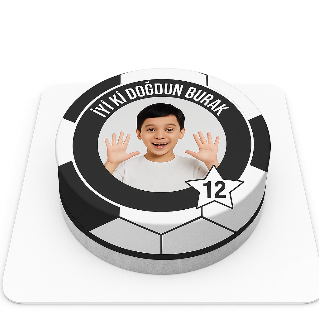 Kişiye Özel Siyah Beyaz Resimli Pasta