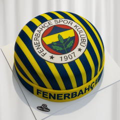 Fenerbahçe Logolu Yazılı Pasta