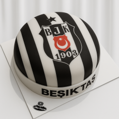 Beşiktaş Logolu Yazılı Pasta