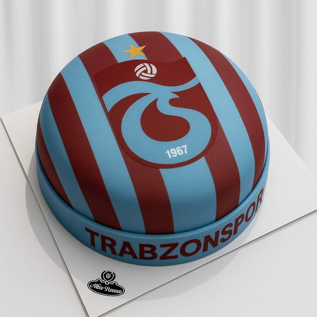 Trabzonspor Logolu Yazılı Pasta