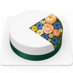 Çiçekli Yazılı Pasta Dilim